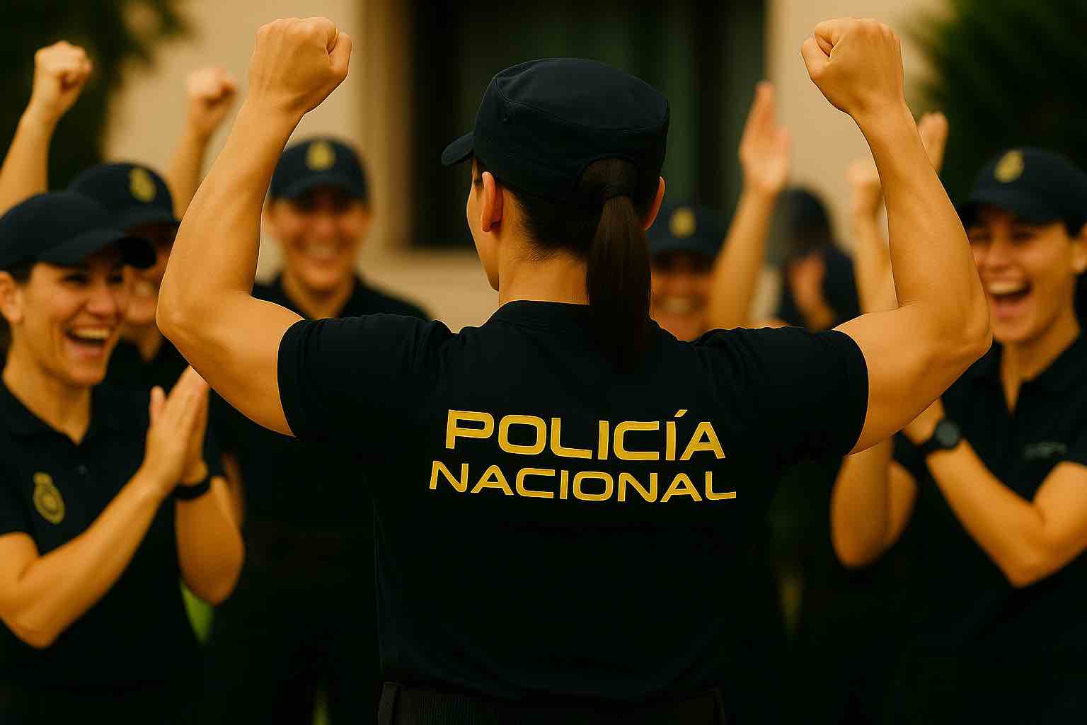Policía Nacional celebrando