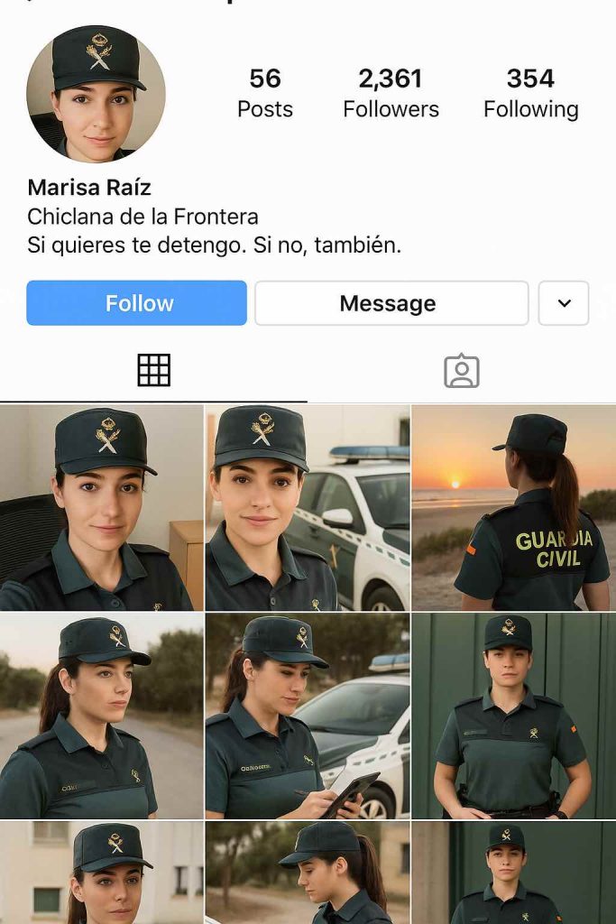 Perfil de instagram de una Guardia Civil