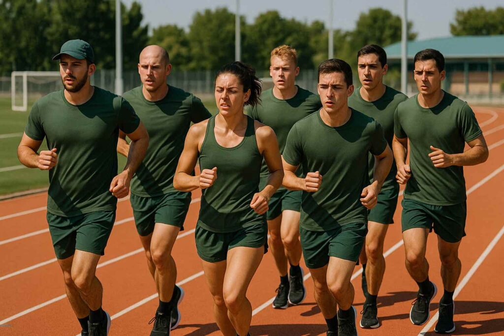 Grupo en carrera entrenando Guardia Civil