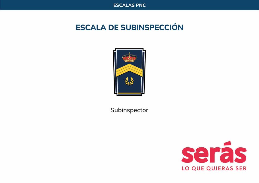 Divisas Policía Nacional: Escala de Subinspección